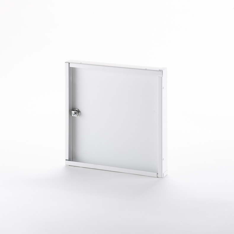 AHA-10- Recessed Access Door without Flange. Key operated cylinder cam latch. Piano hinge.
