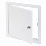 AHD-10- Panneau d'accès à usage universel avec cadre apparent- barillet à clé, penture type goupille, apprêt en poudre blanche de haute qualité