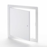 MDS-90- Medium-Security Flush Universal Access Door with Exposed Flange. Pinned hex head cam latch. Piano hinge.