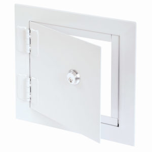 PHS-40- High-Security Flush Universal Access Door with Exposed Flange. Mortise deadbolt lock. Heavy duty butt hinge