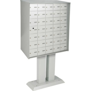 HE-500-00- Boîte aux lettres horizontale à accès par l'avant- modèle sur piédestal, à installer à l'extérieur d'un immeuble, Postes Canada